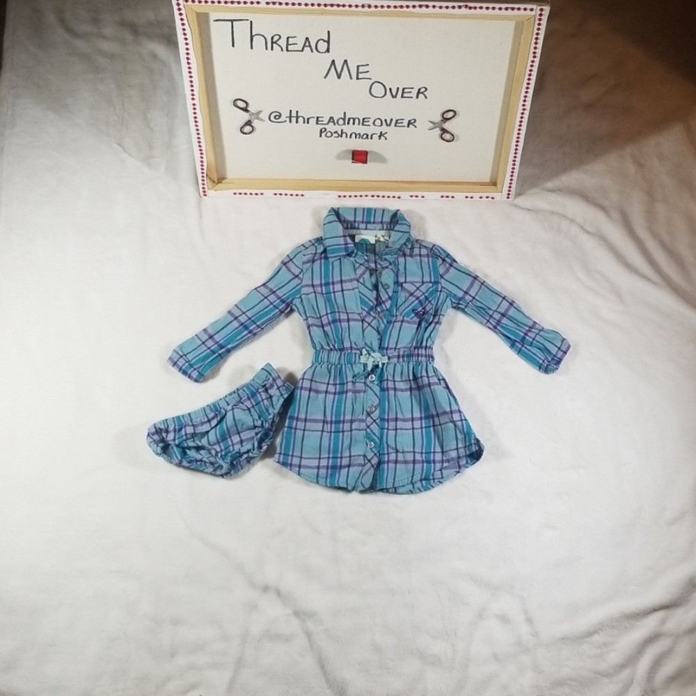Roxy Girl 12-18 month plaid turquoise dress
